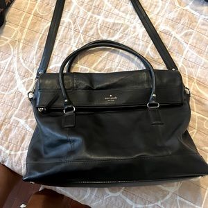 Large kate spade leather weekender bag